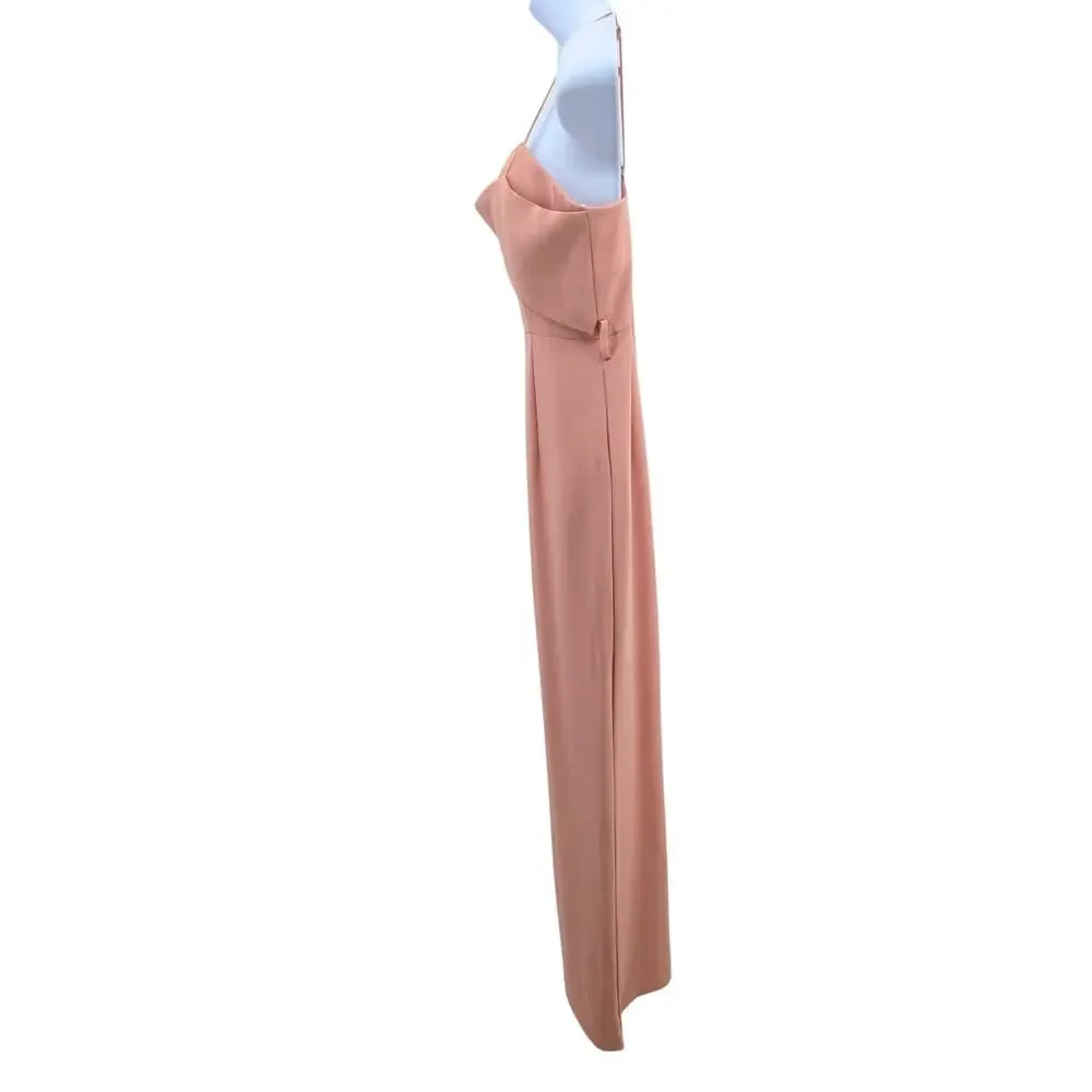 Showpo Women’s Size 4 Jumpsuit Balletcore Draped Pink Wide Leg Feminine Romantic